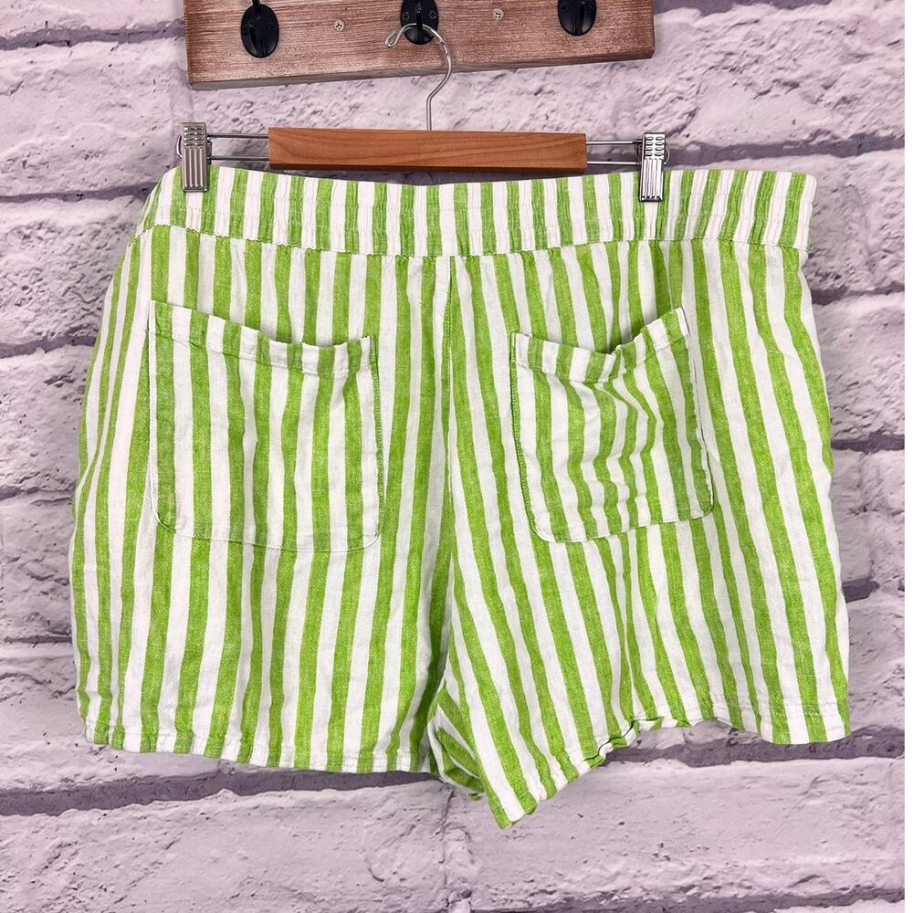 Old Navy Womens 2X Coastal Resortwear Preppy Nautical Linen Beach Pull On Shorts - Picture 4 of 10